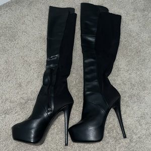 Steve Madden black knee boots size 8